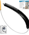 Extra Long 47.2 Inch Dryer Lint Brush Vent Cleaner Tool for Lint Trap Cleaning with wooden handle and flexible bristles.