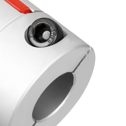 Close-up of Beefy Plum Shaped Shaft Coupler 10mm To 14mm For Motor Link 30mm Diameter 35mm Length Aluminum Alloy And Polyurethane
