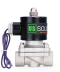 3/4 Inch Stainless Steel Electric Solenoid Valve 12V DC NC For Air Water Fuel With Viton Seals, front view
