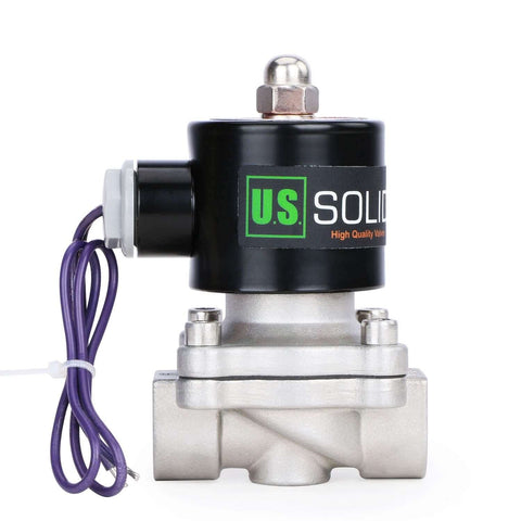 3/4 Inch Stainless Steel Electric Solenoid Valve 12V DC NC For Air Water Fuel With Viton Seals, front view