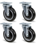Heavy Duty 5 Inch Swivel Caster Wheels Set Of 4 With 1400 Lb Load Capacity Polyurethane Replacement Casters front view