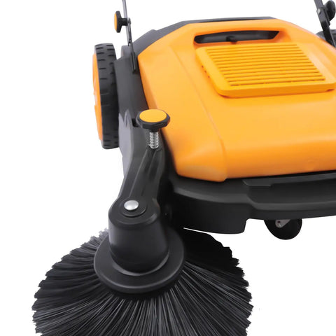 41 Inch Industrial Hand Push Floor Sweeper With Large 14 5 Gallon Trash Bin For Commercial Use Outdoor Walkway And Yard Cleaning Tool Adjustable Handle And Five Speed Settings