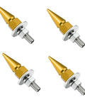 Badass Gold Spike License Plate Bolts And Screw Fastener Kit For Trucks And Cars with four aluminum spikes for secure mounting.