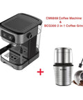 Top Tier Espresso Coffee Maker With Integrated Milk Frother And Steam Wand Craft Smooth Cappuccinos Lattes At Home Instant Preheat Compact Barista Machine that shows espresso machine and coffee grinder.