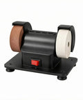Rock Solid Hella Durable Twin Wheel Benchtop Grinder Heavy Duty Electric Edger for Sharpening Polishing and Rust Removal with copper wheels.