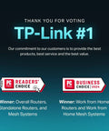 TP-Link wins PCMag 2024 Readers' and Business Choice Awards for routers and mesh systems, including Deco XE75 Pro AXE5400.