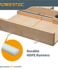 Table Saw Crosscut Sled Kit With Blade Guard, Aluminum Miter Bar, Miter Slot Stop, and MDF Zero-Clearance Fence Support, HDPE Runners