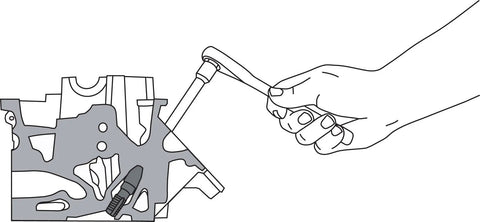 Illustration of Limited Access Spark Plug Socket Tool With Narrow Profile And Extra Length For Tight Engine Spaces being used