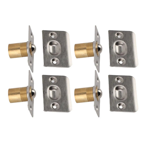 Adjustable Ball Catch Hardware For Cabinet Doors Solid Brass Latch Set With Strike Plates 4-pack