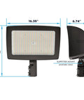 Heavy Duty LED Flood Lights Outdoor Four Pack No Fuss 3CCT Dimmable Security Lighting With Integrated Dusk To Dawn Sensor And Rock Solid IP65 Waterproof Build For Yards And Barns, 17 inch LED flood light with adjustable mount.