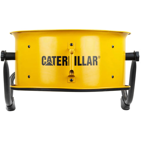 Beast Mode Heavy Duty Industrial High Velocity 18 Inch Drum Fan yellow construction front view with dual ball bearing motor.