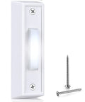 Lighted Doorbell Button White LED Go-To Replacement For Low Voltage Wired Doorbell Chimes And Transformers Universal Compatibility For Chimes, Ring Boxes, Push Buttons, Garage Doors And Home Entry Bells No-Fuss Install, white wall plate with screws