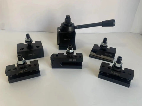 Industrial Grade Heavy Duty Quick Change Tool Post Set Built Like A Tank For Mini Lathes Up To 12 Inch Swing With Interchangeable Aloris Style Holders And Solid Wedge Mount System