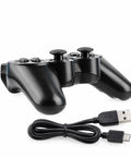 Wireless Dope Dual Vibration Gamepad With Motion Sensing For PS3 And PC Works With PS3 Slim And Original PS3 Ergonomic Black Controller USB Cable