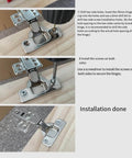 35mm Hinge Drilling Guide for Cabinets and Doors, Adjustable Template in use on wooden door, showing installation steps