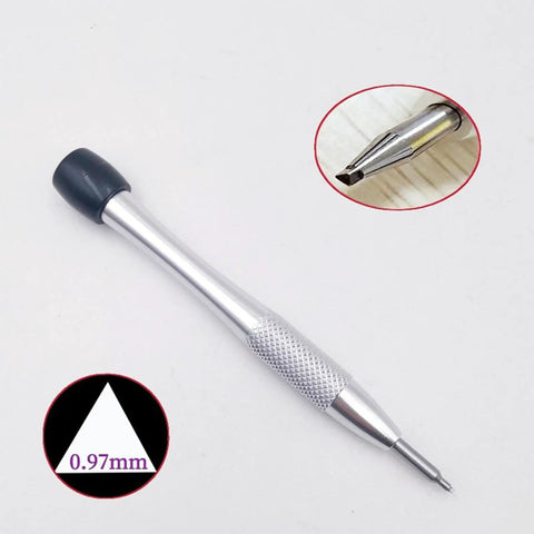 Three Color Coded Watch Repair Screwdrivers Set For Oscillating Weight Rotors Alloy Steel Triangular Tip 0.97mm detail