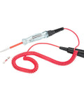 6-24 Volt Live Wire Circuit Tester with LED light, red coil cord, and stainless steel probe for automotive electrical work