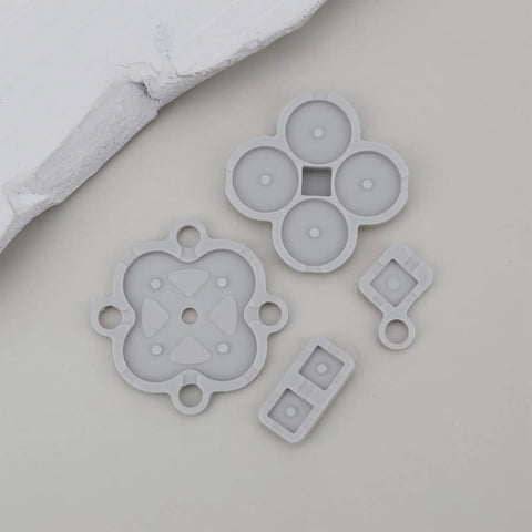 Fix Stuck Buttons Fast 4 Sets Conductive Silicone Directional Keypad Pads Replacement Kit For Nintendo DSi Handhelds, white silicone