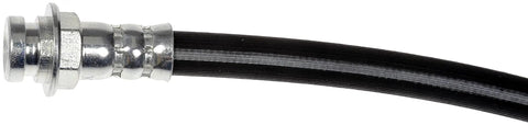 Brake Hydraulic Hose Replacement for Select Vehicles H36847 with coated fittings and durable black material, front view.