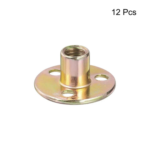 Top Shelf Heavy Duty M10 Screw In Tee Nuts Made From Premium Carbon Steel Round Flange T Nuts, single nut view.