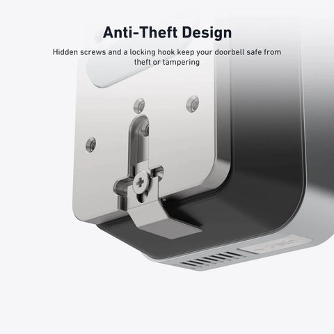 Close-up of anti-theft feature on No Drill Door Mount For Video Doorbell SE Ultra Pro Fits Doors 0.82 To 2.08 Inches Thick