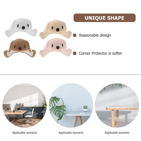 Silicone Corner Protectors Cartoon Puppy Design 8 Pack Edge Guards for tables desks cabinets furniture safety soft baby proof.