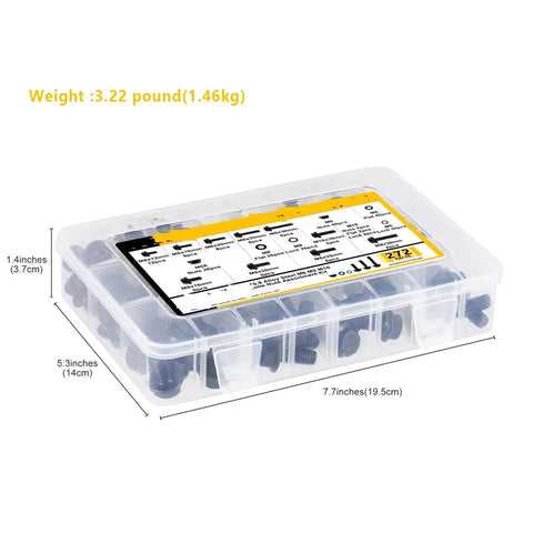 272 Piece Alloy Steel Flange Hex Bolts And Nuts Kit For Furniture Assembly With Corrosion Resistant Coated Finish Beefy Heavy Duty Fasteners in plastic case