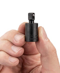 One Quarter Inch Drive Impact Universal Joint With Thirty Degree Working Angle, Six Sided Pinless Ball And Socket Joint in hand