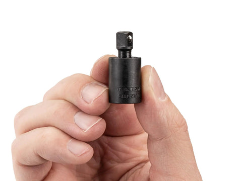 One Quarter Inch Drive Impact Universal Joint With Thirty Degree Working Angle, Six Sided Pinless Ball And Socket Joint in hand