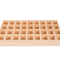 Dope Stackable Jewelry Organizer Tray Featuring Thirty Six Durable Wooden Grids For Sorting Beads Bracelets Pendants And Earrings, side view.