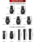 All In One Flywheel Puller Set For Motorcycles And ATVs 10 Piece Universal Tool Kit With Double Ended Heads Built Tough specifications