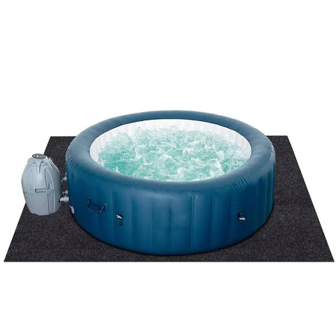 Beefy Oversized Hot Tub Mat for Spas Large 90.6 x 78.7 Inches under inflatable spa, felt top, PVC backing, anti-slip waterproof