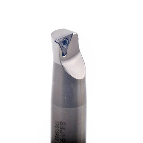 Close-up of boring bar in Heavy Duty R8 Boring Head Set With Three Inch Head And Three Quarter Inch Shank Six Piece Boring Bar Set