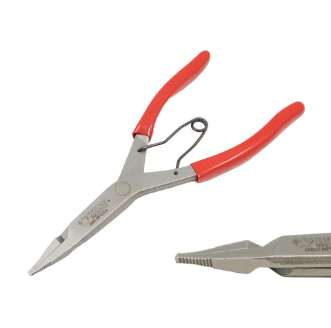 Lock Ring Pliers Set 9 Inch 3 Piece With Straight Right Angle And Thin Bent Curved Tips Made in USA Red Grips Smooth Spring Action