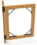 Wooden gate with No Sag Gate Corner Brace Bracket Frame Kit For Sheds Driveway Gates Corral Gates And Wood Windows, black brackets.