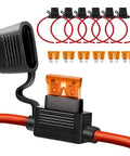 Heavy Duty 10 Gauge Inline Fuse Holder Kit For 12 Volt Systems Waterproof Red Fuse Holder For ATC ATO Blade Fuses Up To 40A