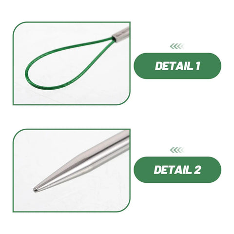 5 Piece Metal Drawstring Threader Kit For Hoodies And Garments Portable Elastic Cord Insertion Tool, close-up metal loop and tip