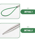Five Piece Elastic Waistband And Drawstring Threader Set Made From Durable Steel For Dope Effortless Threading In Hoodies Bags And Garments Perfect Tool For Quick Drawstring Insertion And Easy Elastic Band Repairs. Steel threader loop and tip close-up