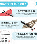 Components of StarFlux Dual Flight Balsa Wood RC Airplane Kit Build Fly And Flip Between Normal Stable Mode And Canard Agile Mode