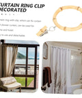 2 Pack Curtain Rings With Clips Anti Slip Shower Drapery Hooks For Stable Curtain Suspension And Smooth Glide Rod.