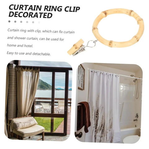 2 Pack Curtain Rings With Clips Anti Slip Shower Drapery Hooks For Stable Curtain Suspension And Smooth Glide Rod.