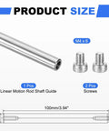 Beefy Linear Motion Rod Guide 6x100mm Chrome Plated Hollow Steel Shaft With 4mm Inner Hole And M4 Screws For 3D Printers And CNC Machines Smooth Glide Easy Mount High Precision Linear Guidance, 1pc with 2 screws