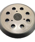 Rock Solid 5 Inch Hook And Loop Sanding Pads With Heavy Duty Dust Collection And No Sweat Installation For Random Orbit Sanders Compatible With Dewalt And Porter Cable 2 Pack top view showing 8 dust extraction holes.