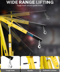 Heavy Duty 2 Ton Hydraulic Engine Hoist Crane Folding Cherry Picker With 4400 Lbs Capacity showing tough hook, handle, and hydraulic cylinder.