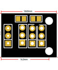 Non Contact Hall Effect Sensor 3144E A3144 DC 3.3V-5V Magnetic Proximity Switch For Arduino PIC AVR Smart Cars, 10 Pack, Plug And Play Hall Sensor Module For DIY Robotics And Electronics Projects PCB layout 18.83mm x 15.0mm