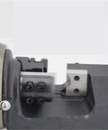 Close-up of Portable Electric Hydraulic Rebar Bender And Cutter Tool, showing cutting mechanism and all copper motor.