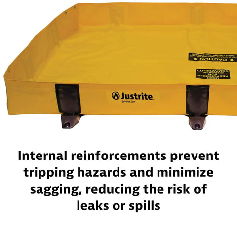 Rigid-Lock QuickBerm Lite Folding Oil Spill Containment Berm Grab-and-Go Ready for Quick Deployments, 4 Ft By 6 Ft By 8 In, 119 Gallon Capacity, PVC Coated Fabric, Built Tough for Job Sites, Made in USA, Yellow