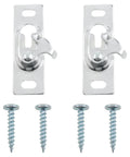 Sliding Door Panel Hanger Set For Storage And Bathrooms, 2 Pieces With Hooks And Installation Screws shown from the front
