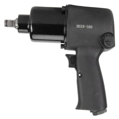 Bone Hard Half Inch Air Impact Wrench With Twin Hammer Core delivers knuckle busting 650 Nm torque, quick-release hose connection.
