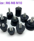 Rubber Adjustable Leveling Feet With Screws M6 M8 M10 for Tables and Chairs, various sizes on display